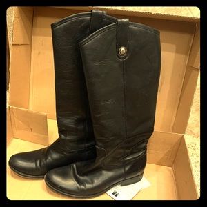 Frye Melissa Button Boot Tall Black Leather